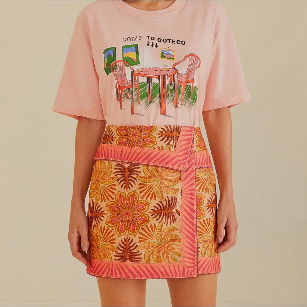 Farm Rio Sand Palm Scarf Skirt